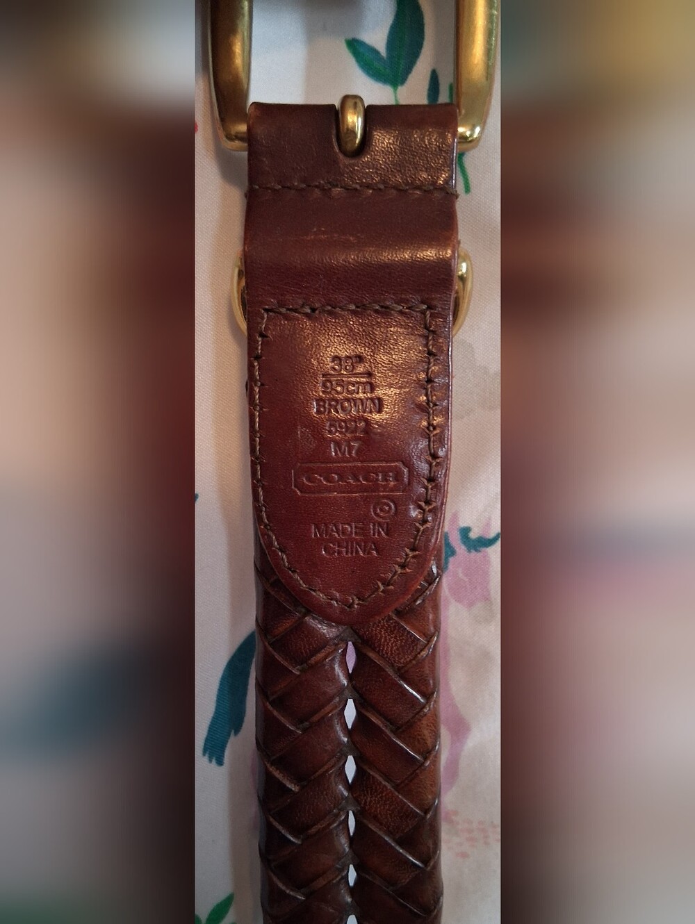 EUC Coach Brown Braided Leather Unisex Business Casual Everyday Belt - Picture 6 of 6